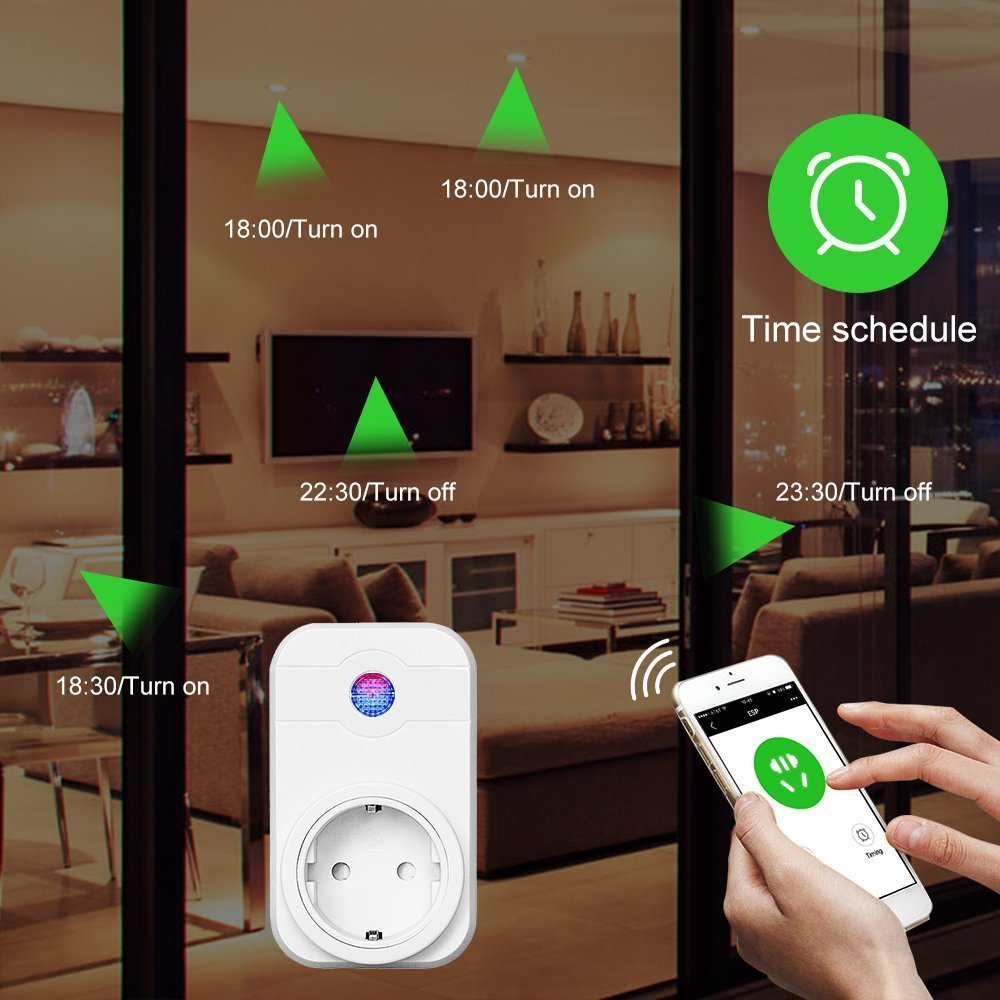 Roadwi WLAN Smart Steckdose, Smart Plug/Wifi Steckdose funktioniert mit Amazon Alexa [Echo, Echo Dot], Steuern Sie Ihr Zuhause von überall und zu jeder Zeit mit Ihrem Tablet oder Smartphone durch App
