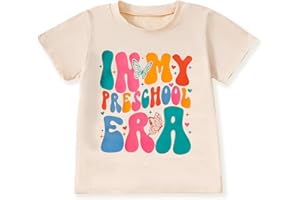 EADRIOSS Toddler Boy Girl Summer Clothes First Day of School Shirt in My Pre School Era Shirt Toddler Kindergarten Shirts