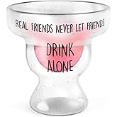 GALVANOX SoHo Margarita Glass Best Friend Gift for Women, 12oz Insulated Double Walled Frozen Drinking Stemless Cup (Keeps Drink Iced Cold) (Gift Boxed)