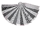 17 2.5 INCH Beautiful Black and White JELLY ROLL - 17 DIFFERENT - 1 OF EACH