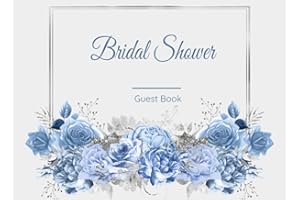 Bridal Shower: Blue Floral Guest Book for Bridal or Wedding Showers, Parties for Women | Advice and Well wishes | Bonus Gift 