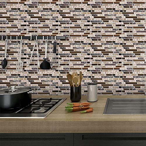 STICKGOO Anti-Mold Peel and Stick Wall Tile, Self-Adhesive Kitchen Backsplash in Sandstone (Pack of 1, Thicker Design)