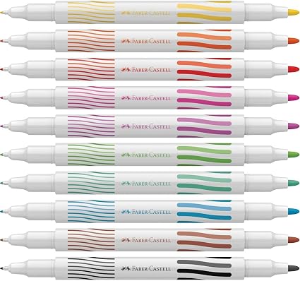 Caneta Hidrografica Contorna E Pinta 10cores 2pont - Pacote com 06 Faber Castell, Multicor | Amazon.com.br