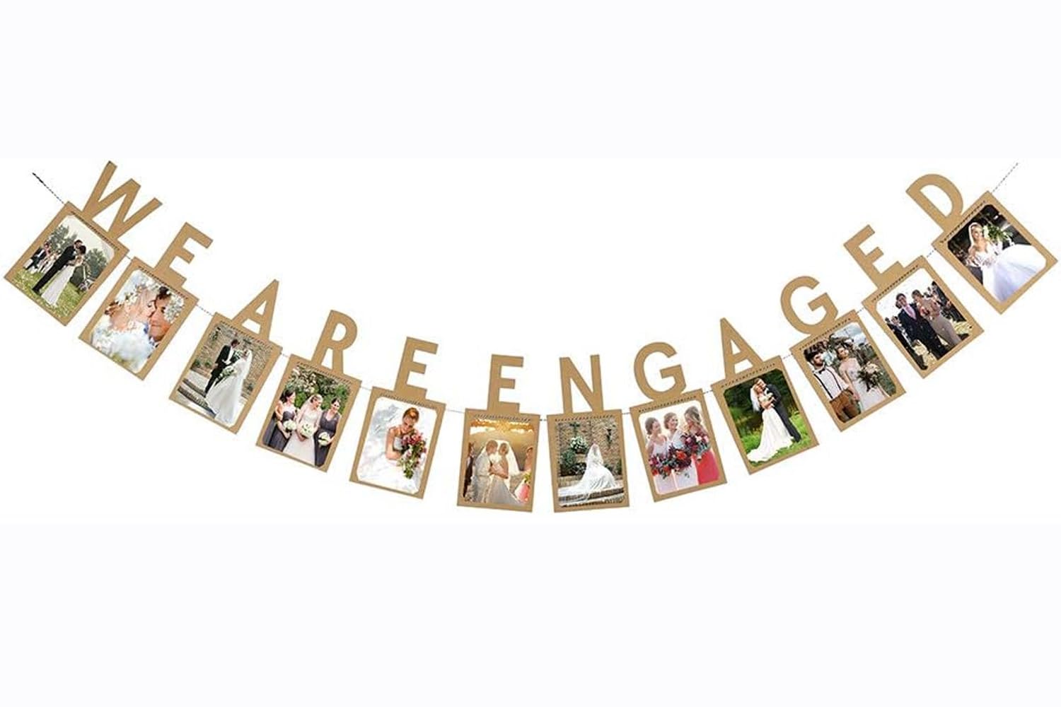 Engagement party decorations,Vintage Kraft We Are Engaged Photo Banner for Wedding Bridal Shower Proposal Engagement Party Supplies