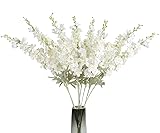 ICBOX 8PCS White Delphinium Artificial Flowers