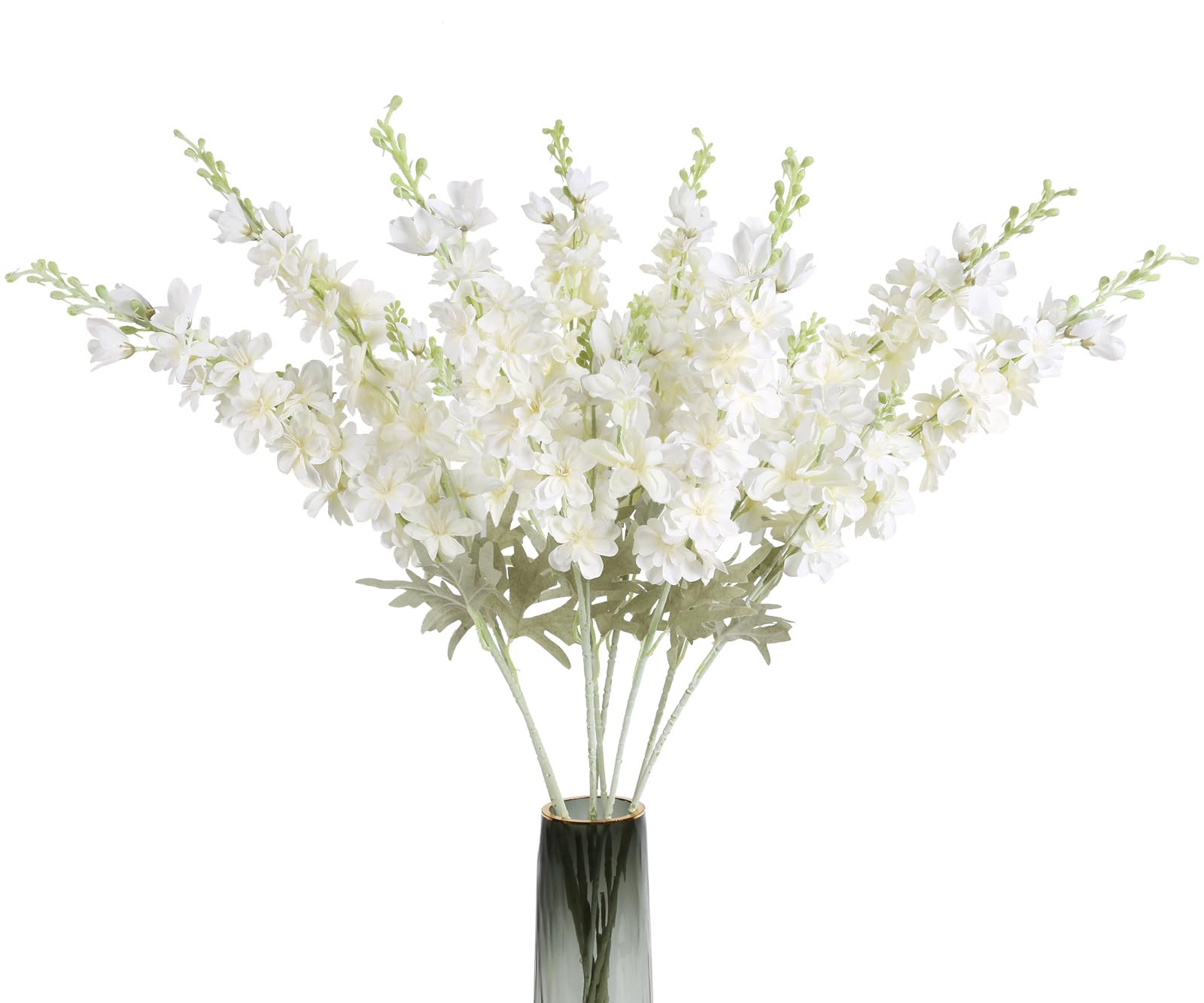 ICBOX 8PCS White Delphinium Artificial Flowers