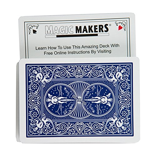 Magic Makers Bicycle Stripper Deck With 10 Bonus Tricks (Blue)