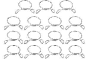 uxcell 15 Pcs Fuel Line Hose Tubing Spring Clips, 19mm Inner Dia 304 Stainless Steel Water Pipe Spring Clip Clamps for Motorc