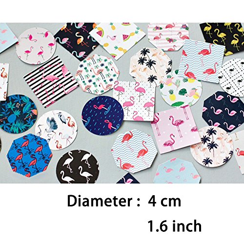 Decorative Flamingo Party Stickers Vintage Decals Homemade Treat Baked Candy Box Bags Envelope Labels Wedding Favors Decorations, 180pc