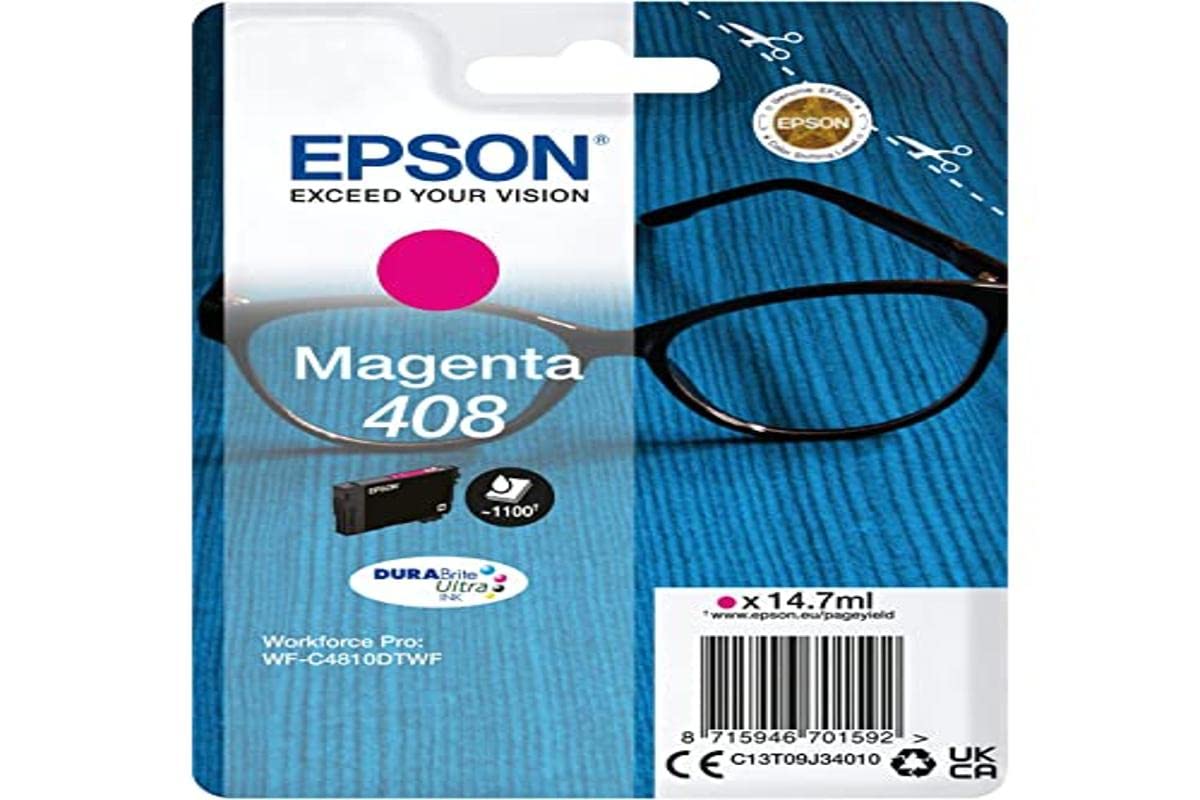 Epson Genuine Ink Singlepack Magenta 408 DURABrite Ultra