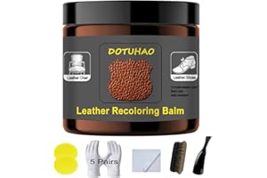 DOTUHAO Leather Recoloring Balm & Scratch Repair - All-in-One Restorer for Shoes, Bags, Furniture & Car Seats - Professional Grade Leather Dye & Paint - Restores Color & Hides Scratches (Light Brown)