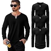 Mancozy Mens V-Neck T Shirts Casual Fashion Longline Shirt Tee for Men