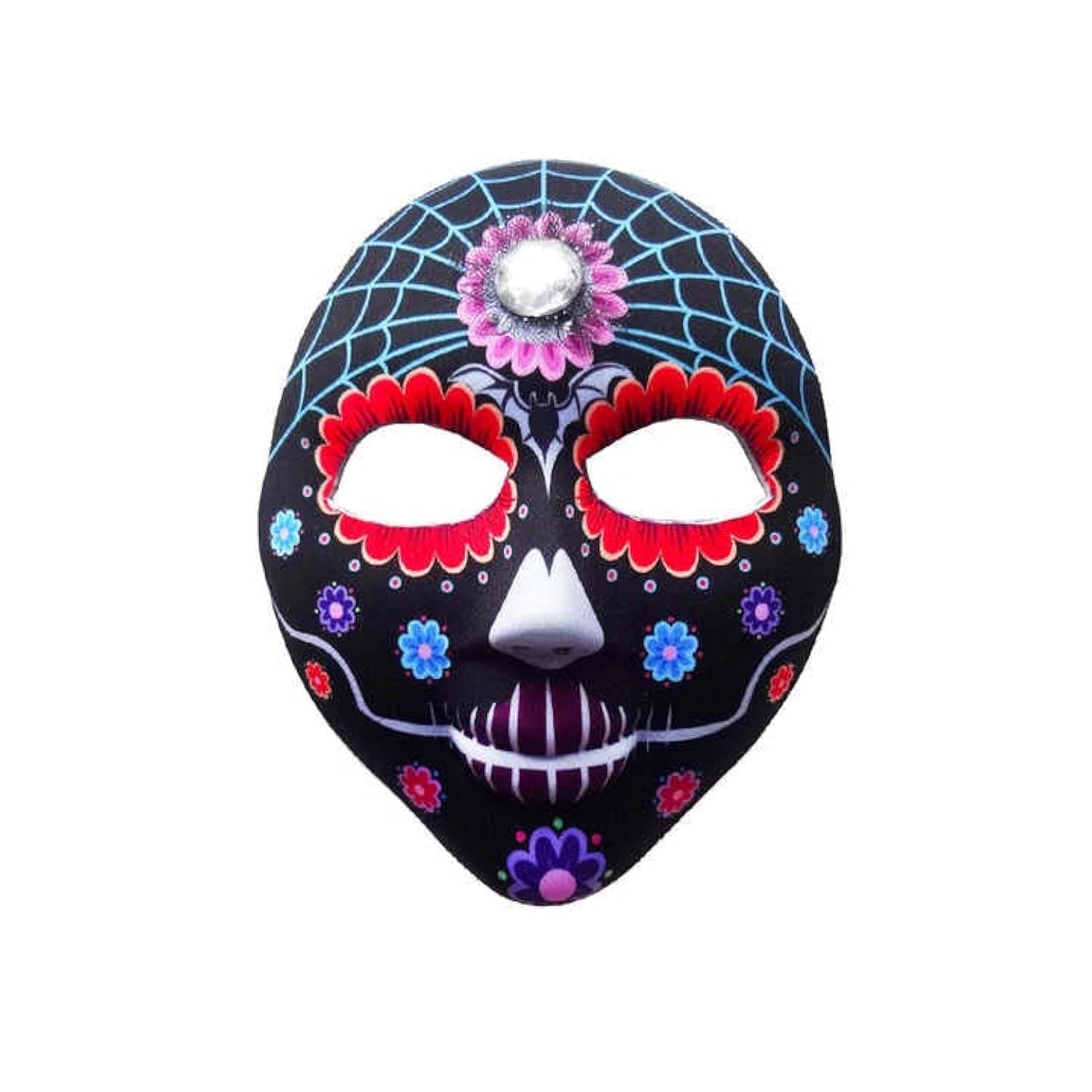 eBoutik - Halloween Mexican Day of The Dead Sugar Skull Novelty Costume Masks - Undead Festival Dress Up For Women, Men & Kids (Spider Web)