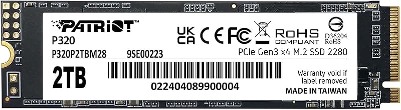 Patriot Memory P320 2TB NVMe PCIe Gen3x4 M.2 2280 Solid State Drive