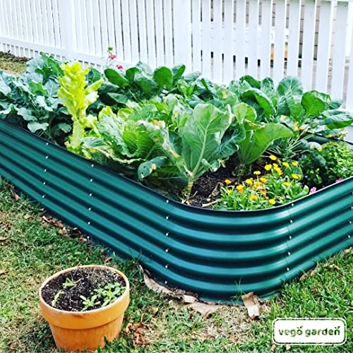 Vego Garden Raised Garden Bed Kit, 17’’ Tall 10 in 1 Modular Metal