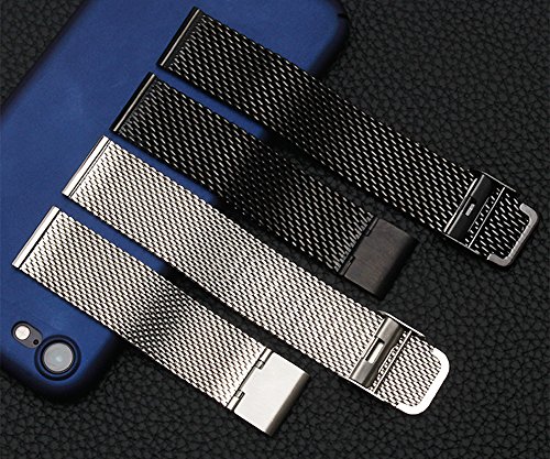 Stainless Steel Milanese Loop Watch Band Mesh Band 22mm Smart Watch Strap Replacement Wrist Bands Bracelet Classic Polished Silver - Thumbnail 7