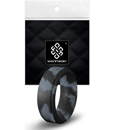 ROQ Silicone Wedding Rings For Men - 4 Pack (Black, Grey, Yellow, Orange), Size 7, 8mm Wide, Medical Grade - View #4