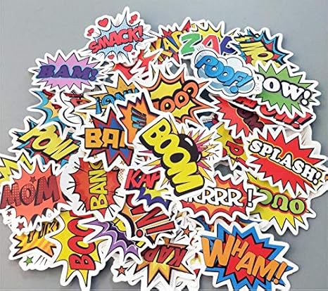 ZJJHX Divertido Creativo Texto Bomba Pegatinas Estilo Pop Palabra ...