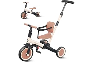 newyoo Toddler Tricycle with Push Handle for 1-3 Year Old, Toddler Bike, Birthday Toy for Boys and Girls, 5 in 1 Kids Trike, 