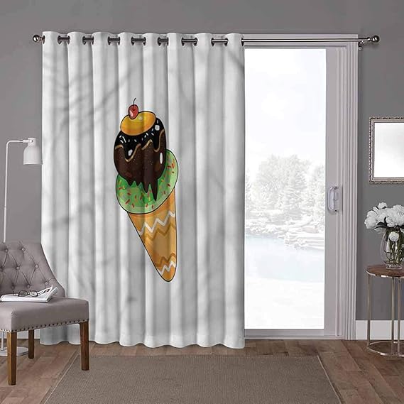 YUAZHOQI Cortina de puerta corredera para patio, helado, pistacho