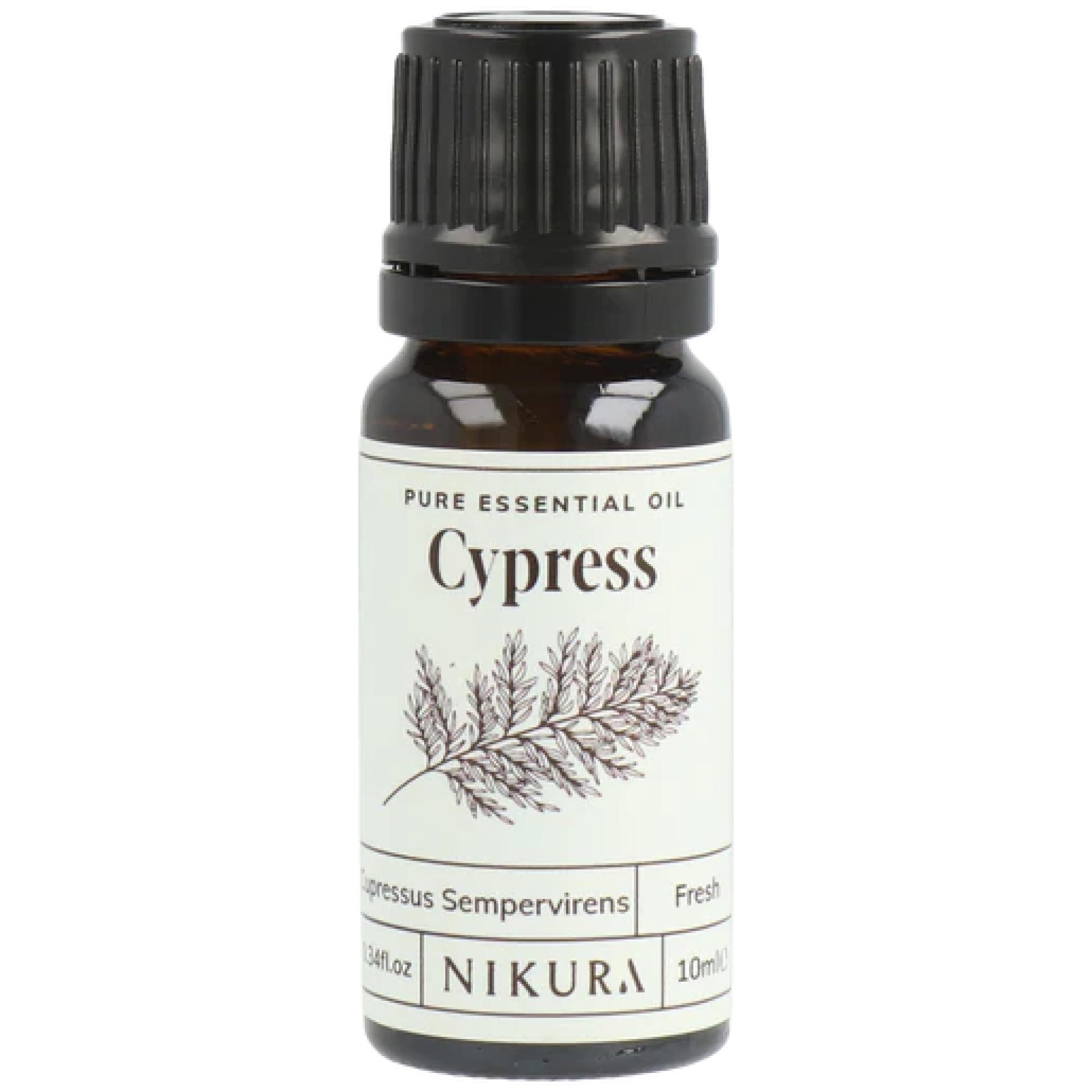 Nikura Cypress Essential Oil - 10ml | 100% Pure Natural Oils | Perfect for Aromatherapy, Diffusers, Humidifier, Bath | Great for Self Care, Skin | Vegan & UK Made