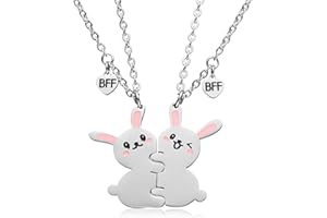 Yooborn Best Friend Pendants Jewelry BFF Necklace 2 Gifts Matching Friendship Necklaces for 2 Teen Boys Girls Bestie Sister.