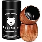 BearSkill Charred Wooden Bourbon Drinking Glass, Whiskey Tumbler, Bourbon Gifts for Men - Wooden Old Fashioned Glass | Great Whiskey Gifts for Men