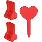 HARFINGTON 150pcs Plastic Plant Labels 3.26" x 1.97" Reusable Waterproof & Sun-Proof Garden Tags for Nursery Potted Herbs Flowers, Red