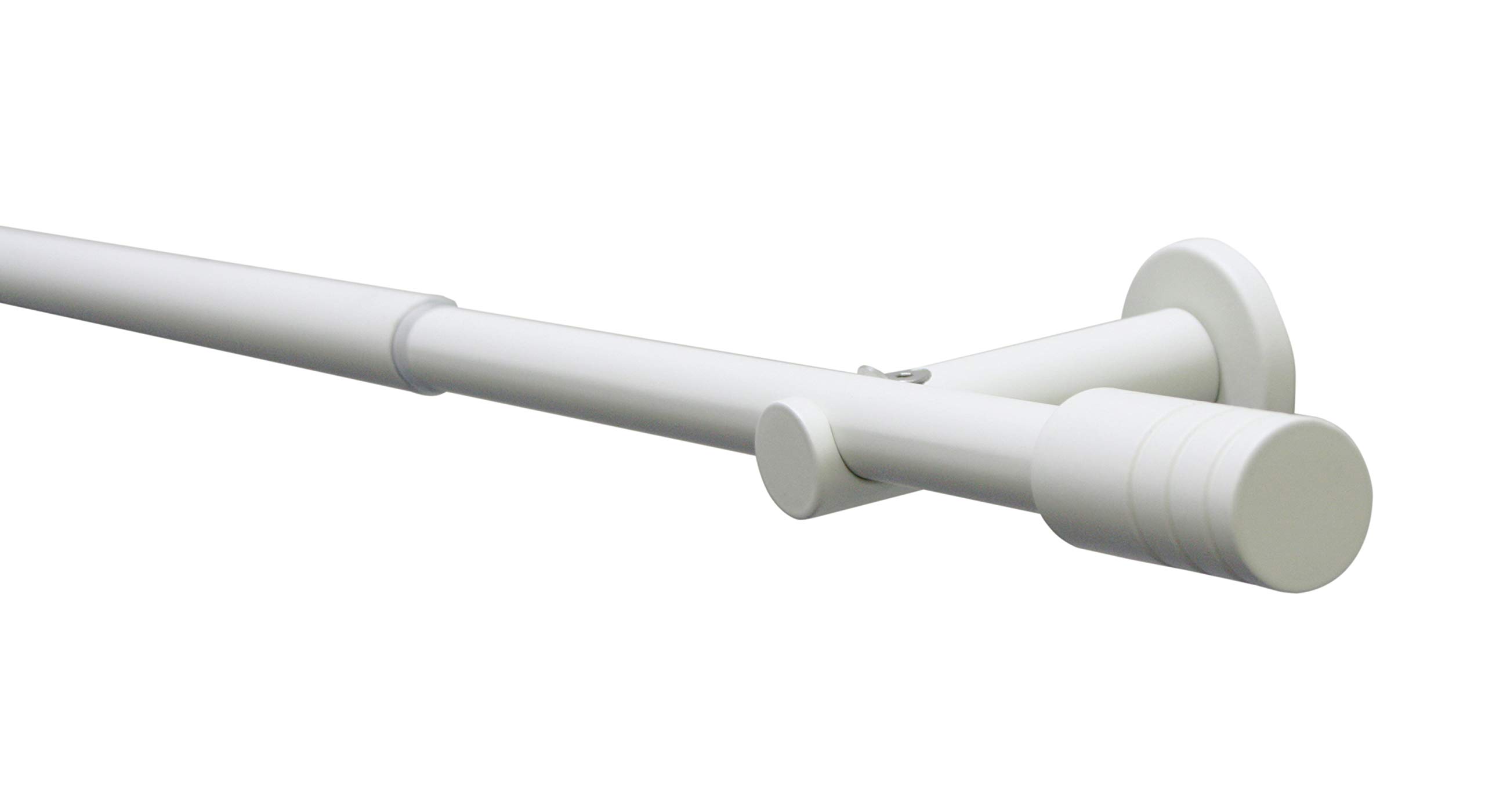 Gardinia Elba Curtain Pole Set, Complete Fittings, Curtain Rod, Length 120-210 cm, Metal, Ivory