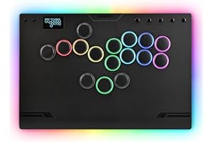 ONEED Haute42 Leverless Controller Arcade Stick: Aluminum M Ultra Gen2 Leverless Arcade Stick with Cable Security Clasp & Button LED Rings, Arcade Controller Street Fight for PC/PS3/PS4/Switch Game,Low-Profile Switch Arcade Stick Support Hot Swap & SOCD