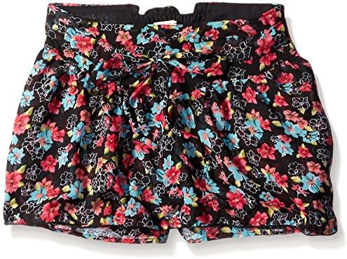 Truluv Big Girls' Wild Free Chiffon Skort, Floral Print on Black, 14