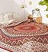 Popular Handicrafts Wall Hanging Tapestry for Bedroom Hippie Mandala Bohemian Psychedelic Intricate Floral Design Tapestries Bedspread 84 x 90 Inches (215cm x 230cm) Red Yellow