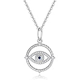 GAVU 925 Sterling Silver Evil Eye Charm Necklace for Women, Evil Eye Necklace for Women