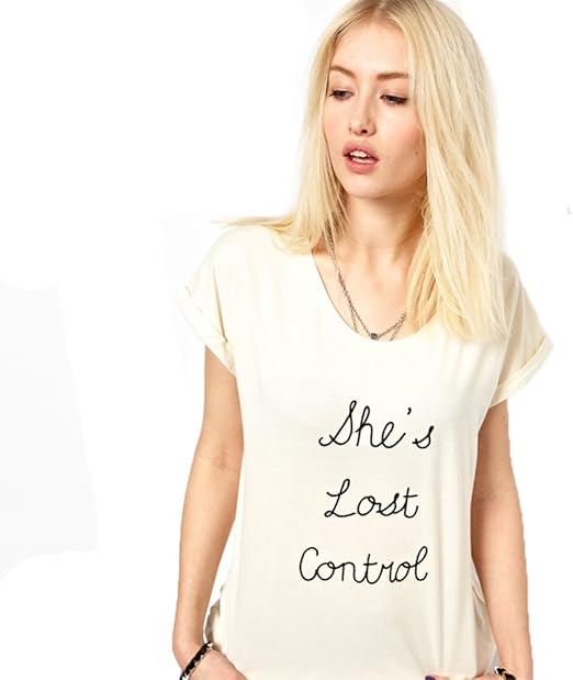 Pomelo Women's Letter Printing Slim Fit Cotton Tshirt White From XXL