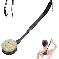Back Brush Long Handle for Shower, 20.5” Bath Brush, Back Scrubber, Shower Body Brush with Curved Handle for Elderly Disabled