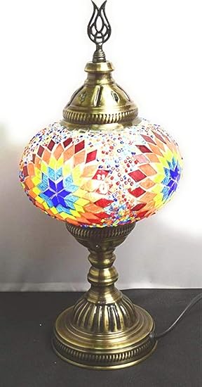 lampara turca sobre mesa 38 cm x bola