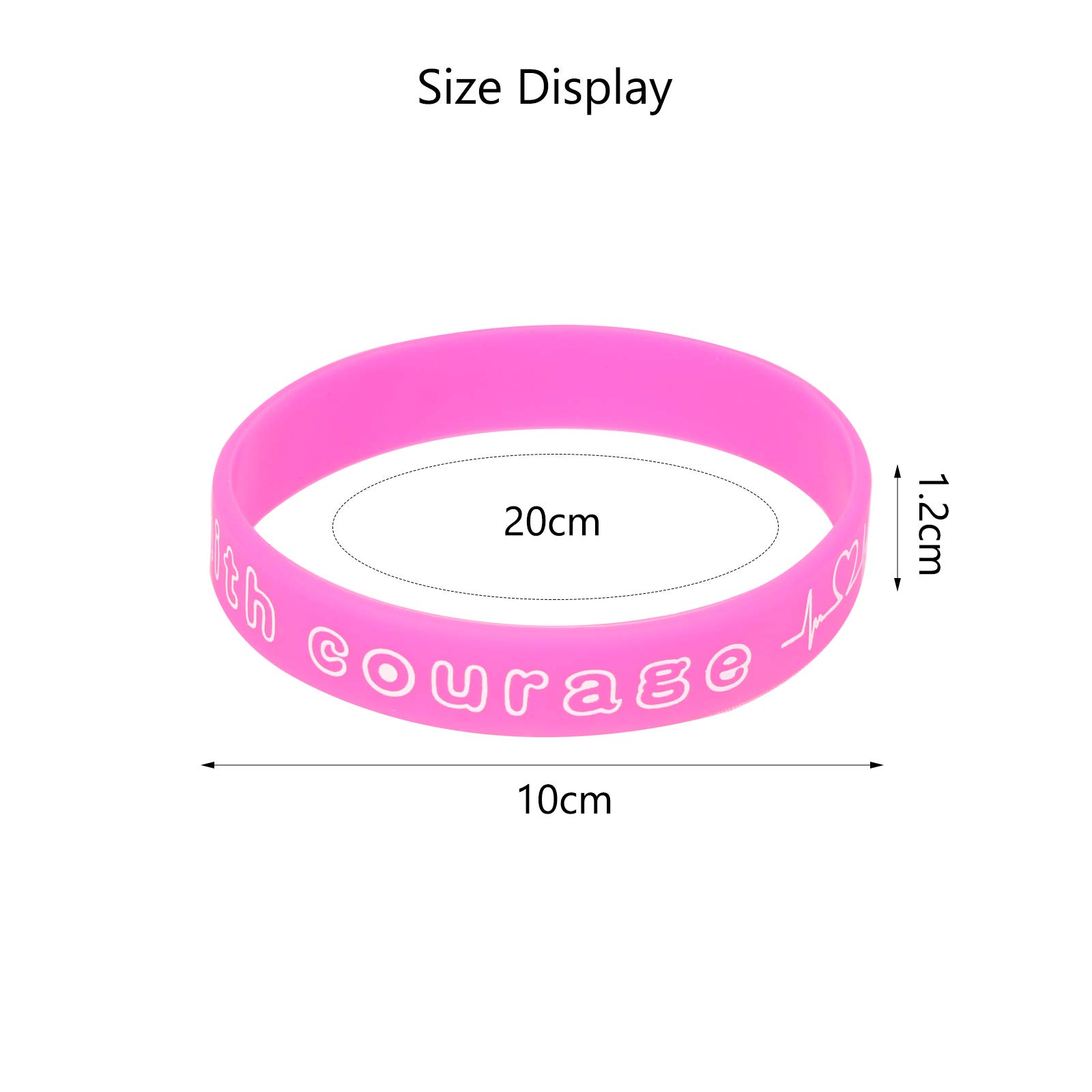 Matogle 36pcs Rubber Wristbands Rubber Band Bracelets for Valentine\'s Day Party Supplies Gift School Rewards Couples Adult Teenager Kids Pink Red White
