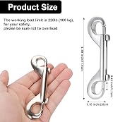 PEUTIER 2pc Double Ended Bolt Snap Hooks 4.6" Zinc Alloy Heavy Duty 220lbs view 2