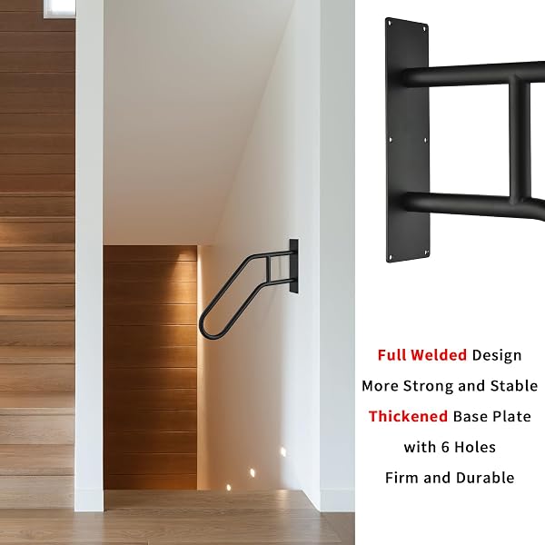HANDRAILS FOR OUTDOOR STEPS,STAIR RAILING INDOOR1-3 STEP,PORCH RAILING & DECK HAND RAIL WALL MOUNTSTAIR HAND GRAB BARS,U-SHAPED SAFETY HANDRAILS
