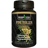 Bulgar Herbs Raw Organic Pine Pollen Tablets &ndash; 60 Count | Cell Wall Cracked | Wild Mountain Harvest | Premium Full Spectrum Dietary Supplement