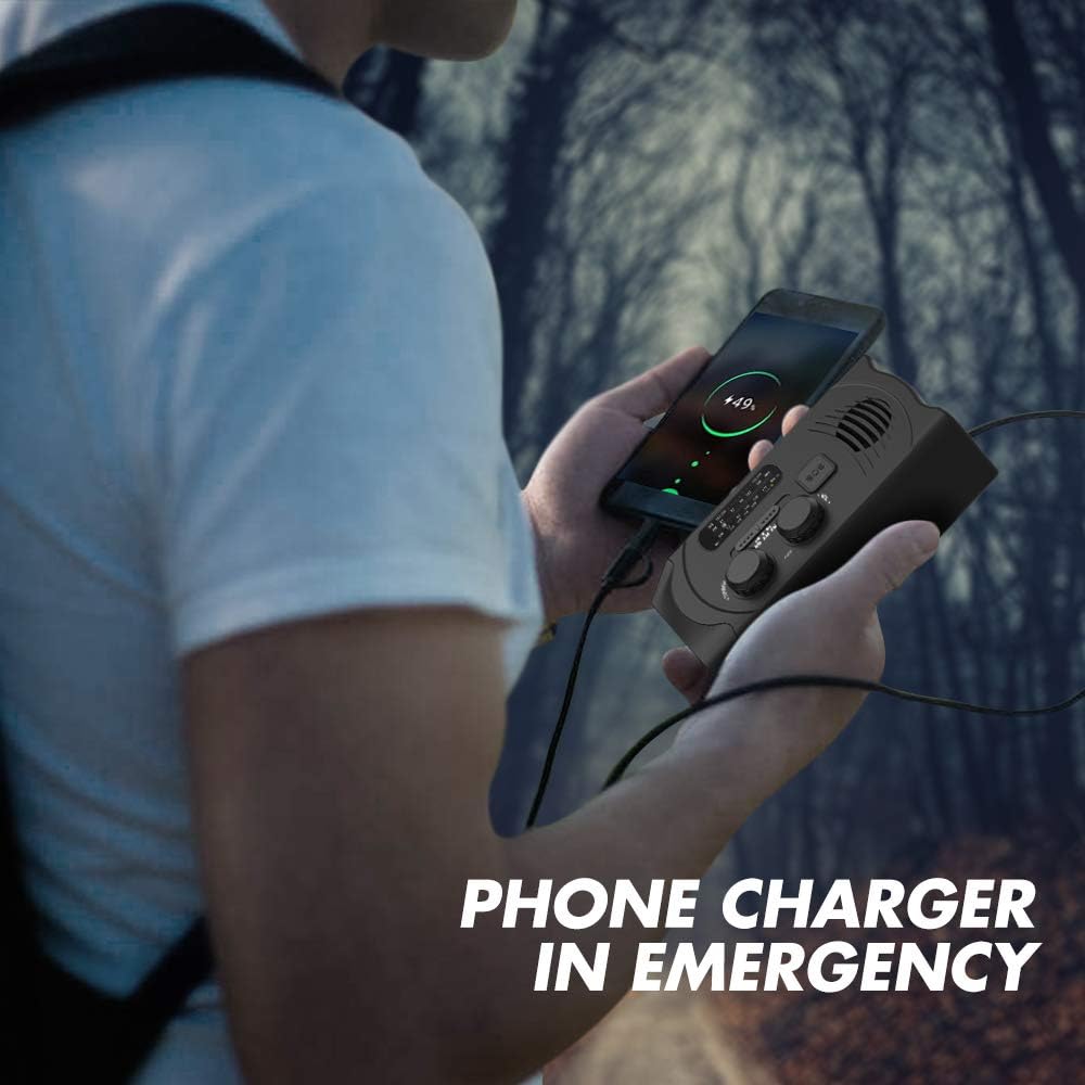 Emergency Hand Crank Radio 2020 Updated Portable Solar Powerd AM/FM/SW/NOAA Weather Radio with Flashlight,Cell Phone Charger,Reading Lamp: Home Audio & Theater