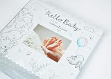 YöL Baby Photo Album 200 Photos 4x6 Hello Baby Memo Keepsake White view 3