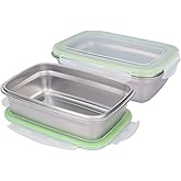 Vikye Sealing Food Box Container, 850ml Portable Leakproof Bento Lunch Box Outdoor Picnic Stainless Steel Lunch Container for Hot Food