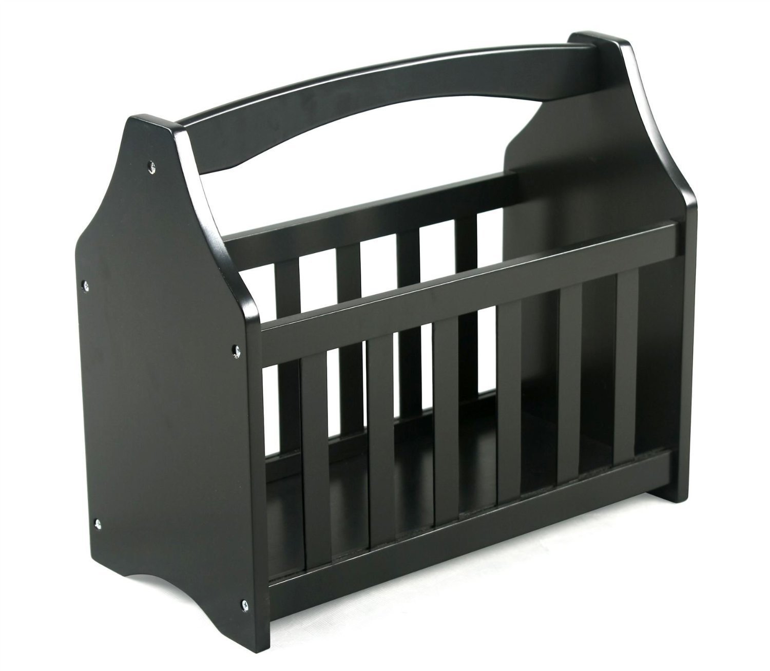 Revisteros decorativos color negro Revistero de madera Top Home