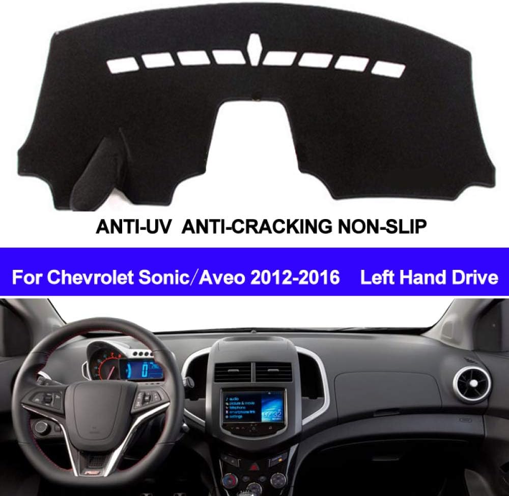 CFHMLK Car Dashboard Cover Dash Mat Dash Pad DashMat Carpet ANti-UV NON-Slip,For Chevrolet Sonic/Aveo 2012 2013 2014 2015 2016