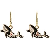 QUPENGXU Trendy Metal Animal Earrings Gothic Asymmetrical Drop Dangle Earrings For Women