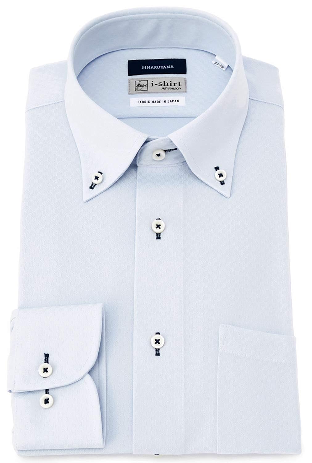 [アイシャツ] i-shirt 完全ノーアイロン ストレッチ 超速乾 レギュラーフィット 長袖 アイシャツ ワイシャツ メンズ サックス 長袖ボタンダウン M15120001581 日本 3L82(首回り45cm×裄丈82cm) (日本サイズ3L相当)