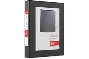 Staples 1-Inch Standard 5-1/2-Inch X 8-1/2-Inch Mini View Binder with Round Rings Black