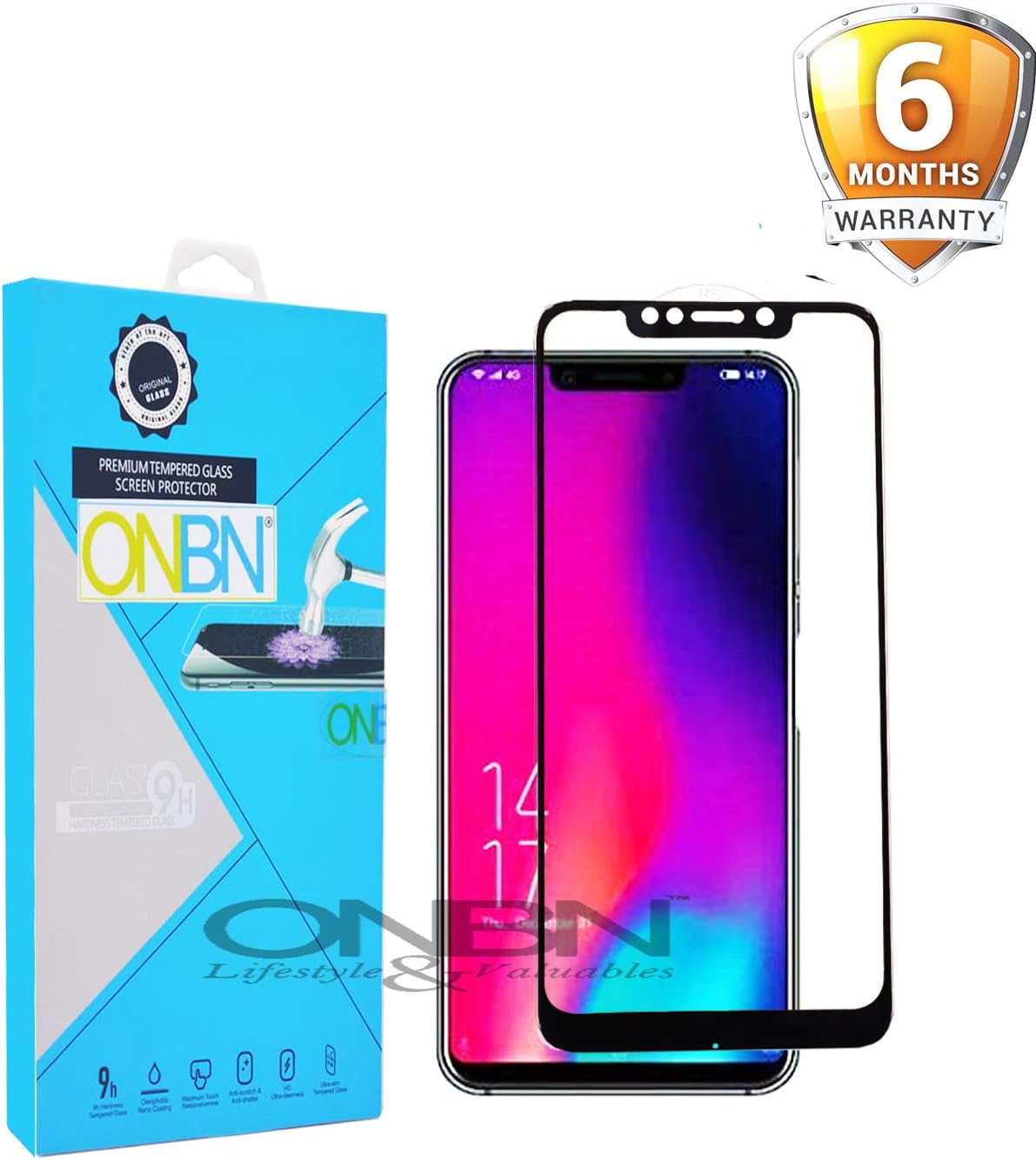ONBN® Poco F1 Tempered Glass 6D (Next Version of 5D) Full Edge to Edge 9H Hardness Anti Scratch Full HD for Xiomi Redmi…