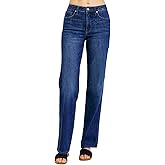 Judy Blue Mid Rise Tummy Control Straight Jeans- Ivory Gem